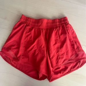 Red 4 inch lululemon shorts size 4